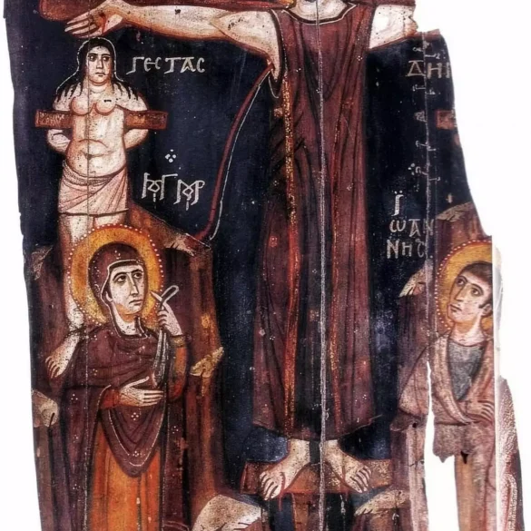 Icona Bizantina Della Crocifissione, Icona Portatile Dell'Viii Secolo Del Monastero Del Sinai