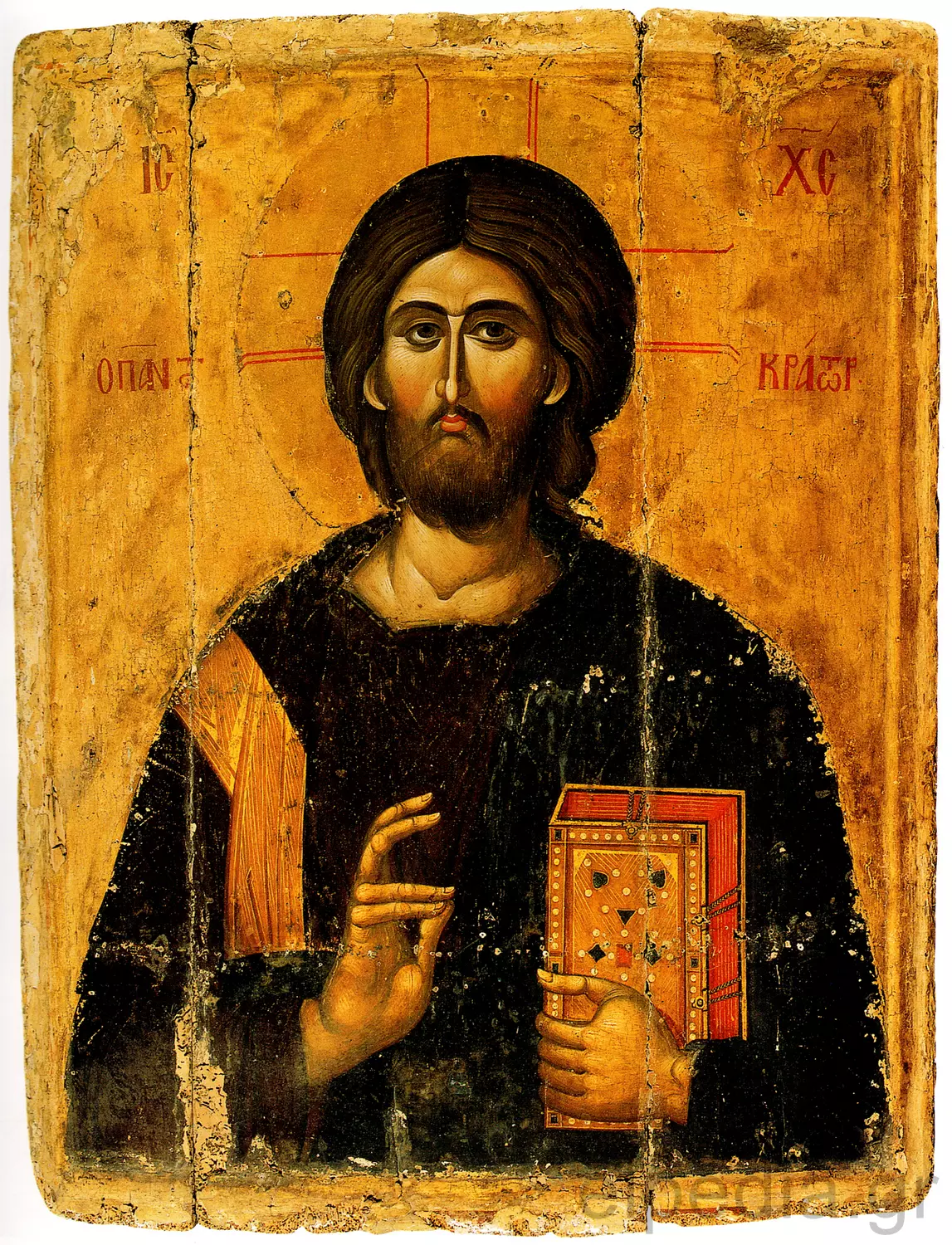 Il Pantocratore Del Sinai: Icona D'Arte Bizantina 8 Icona Del Pantocratore, Arte Bizantina Del Xiv Secolo, Monastero Di Santa Caterina Nel Sinai