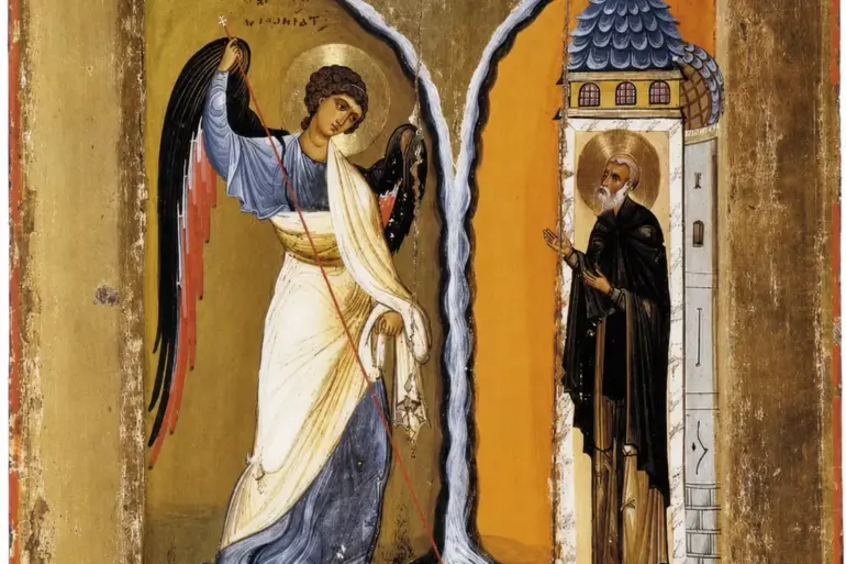 The Miracle Of Chonae Icon Showing Archangel Michael Saving Archippus'S Church.