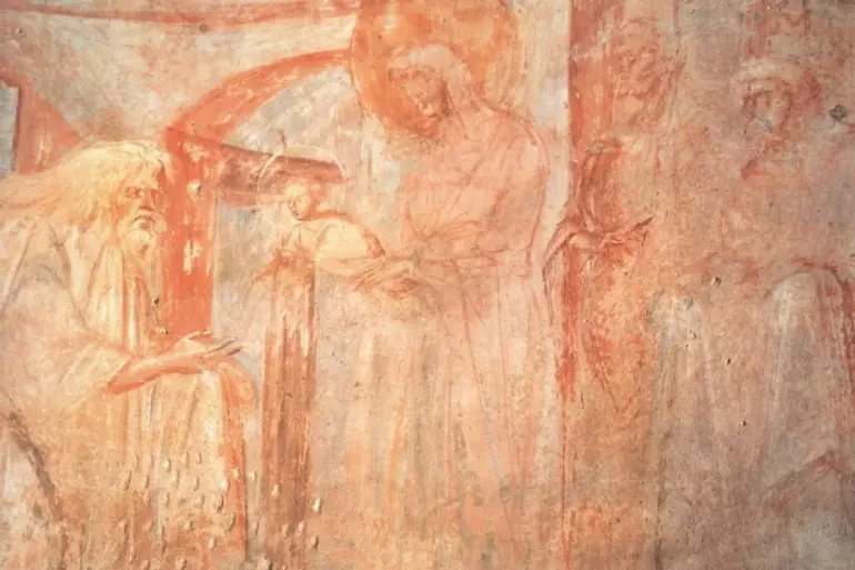 Presentation Of Christ At Castelseprio With The Virgin, Child And Simeon In Fresco