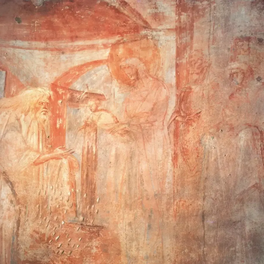 Presentation Of Christ At Castelseprio With The Virgin, Child And Simeon In Fresco