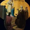Παρουσίαση της Εικόνας της Παναγίας, ενός ρωσικού πάνελ του 18ου αιώνα με χρυσό φόντο