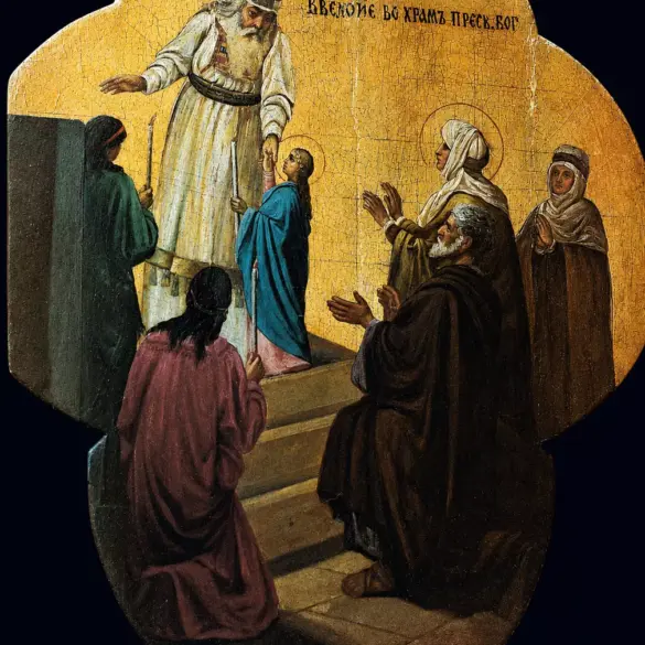 Presentation Of The Virgin Icon, An 18Th-Century Russian Panel With Gold Ground