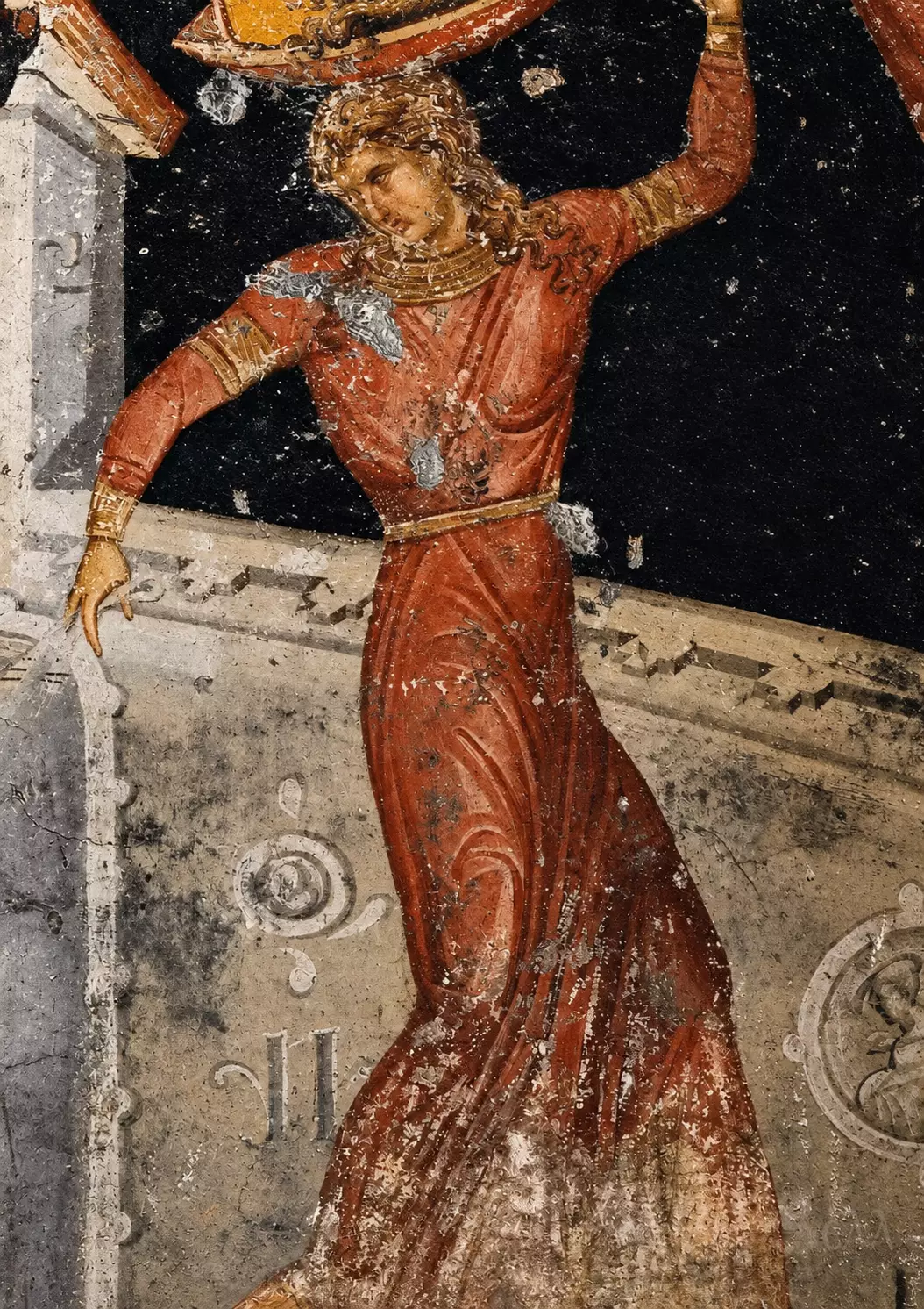 Salome'S Dance Fresco Showing The Dancer In Red At The Holy Apostles, Thessaloniki