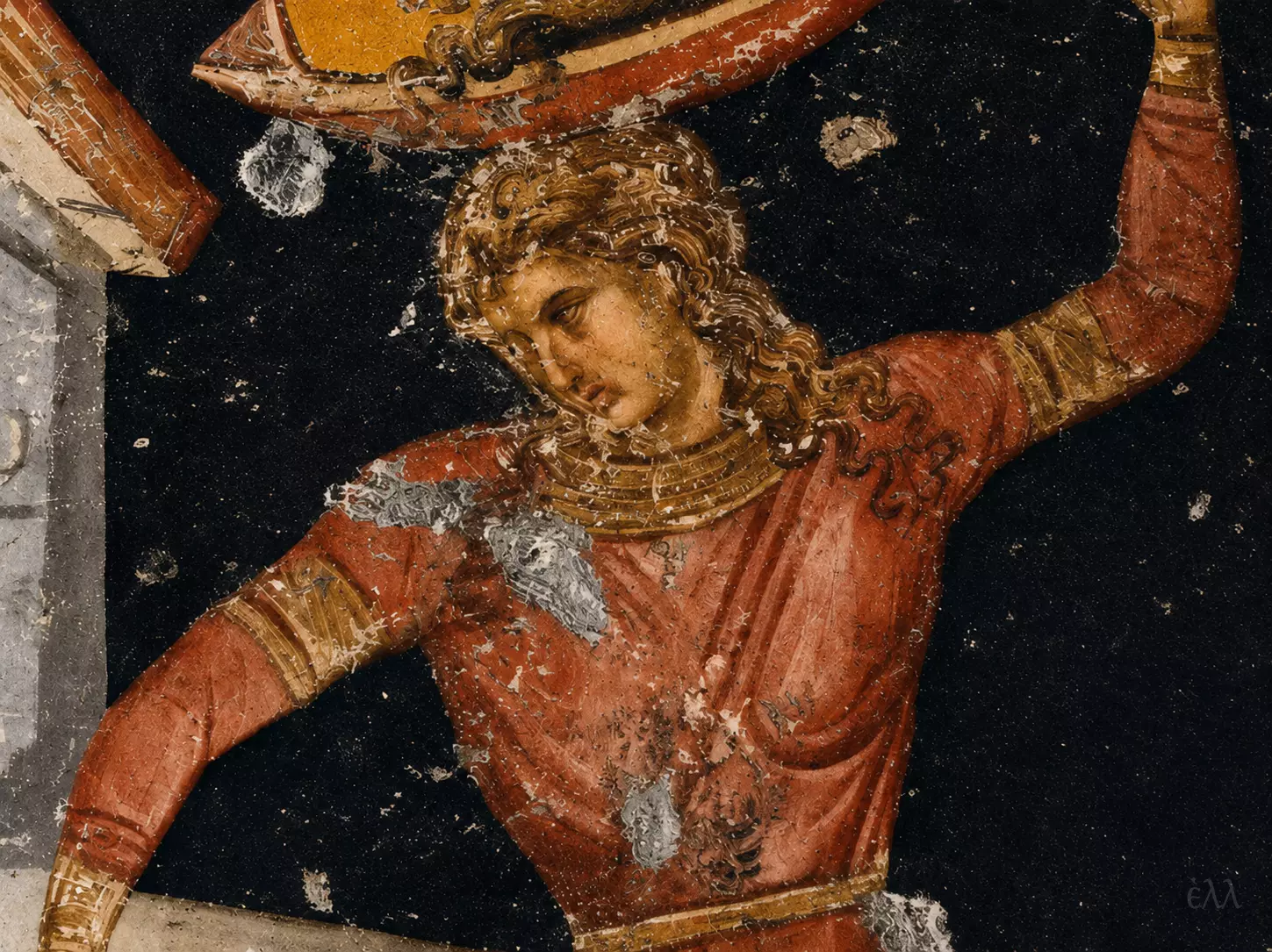 Salome'S Dance Fresco Detail With John The Baptist'S Head Above The Dancer