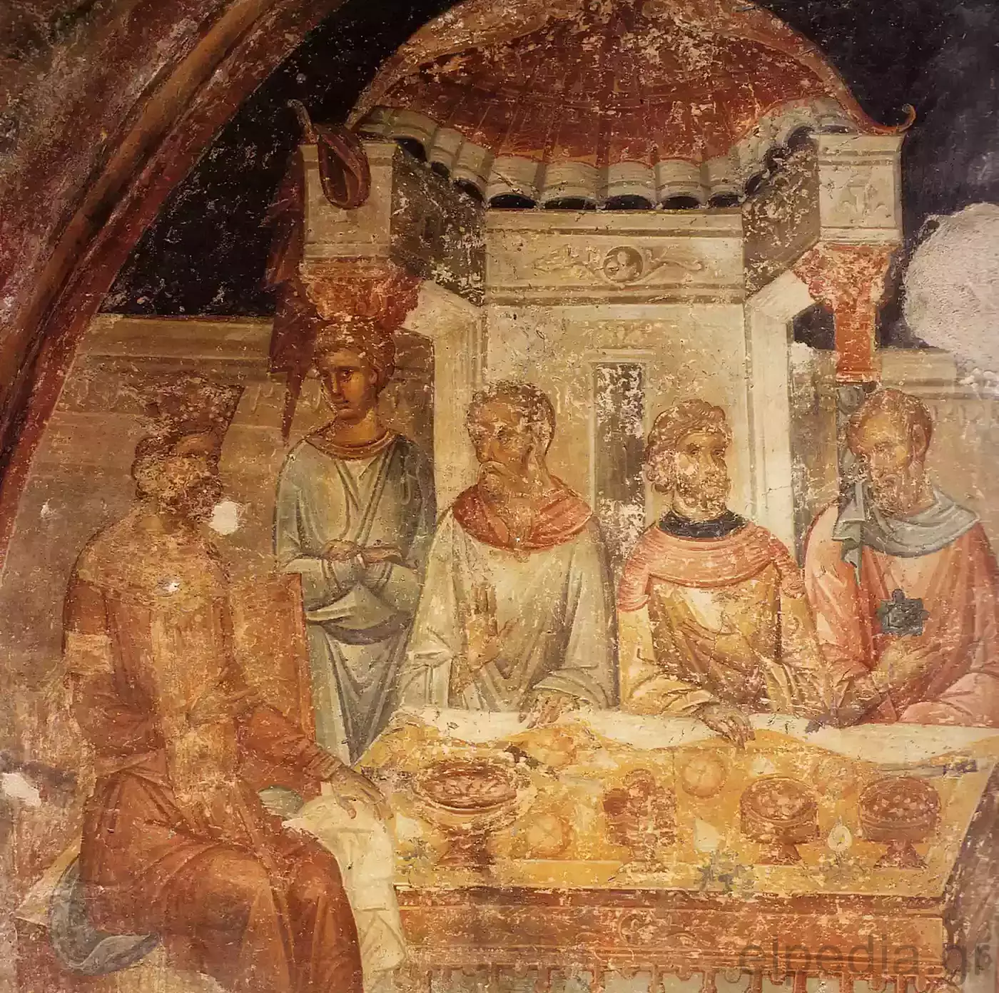 Affresco Del Simposio Di Erode, Arte Bizantina, Santi Apostoli Di Salonicco