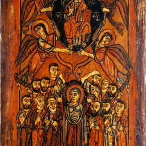 Sinai Ascension Icon With Christ In A Mandorla Above The Theotokos And Apostles