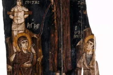 Sinai Crucifixion Icon With Christ, The Theotokos, John, Thieves And Angels