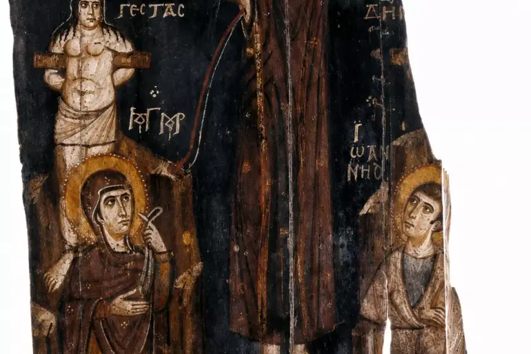 Sinai Crucifixion Icon With Christ, The Theotokos, John, Thieves And Angels