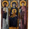 Virgin And Child Sinai Icon With Saints Theodore And George And Two Angels