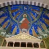Κεντρική Σύνθεση Του Ψηφιδωτού Της Νίκαιας Με Τον Ένθρονο Χριστό Και Τους Αγίους