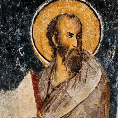 Απόστολος Παύλος, Βυζαντινή Τοιχογραφία Στον Μυστρά, Μονή Βροντοχίου, Τέχνη 14Ου Αιώνα