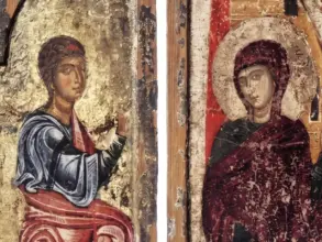 Annunciation Bema Doors Of Lefkara Showing Gabriel And The Theotokos In Detail