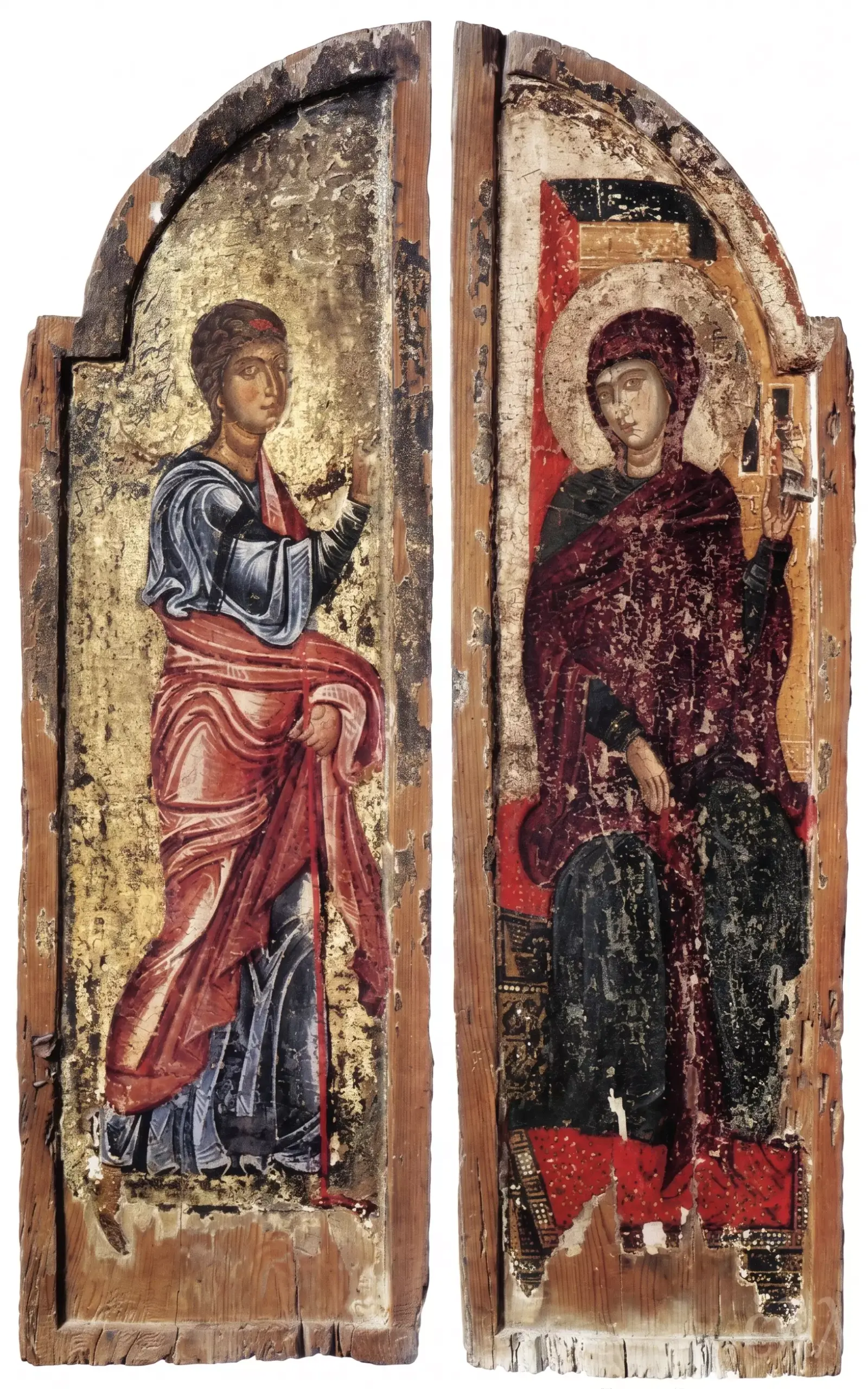 Annunciation Bema Doors Of Lefkara With Gabriel And The Enthroned Theotokos