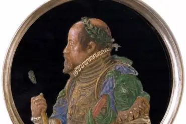 Medaillon Maximilians Ii. In Wachs Auf Obsidian, Kunst Von Antonio Abondio