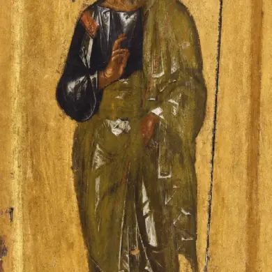 Byzantinische Ikone Des Apostels Andreas, Ganzkörperdarstellung Mit Schriftrolle, Kloster Vatopedi