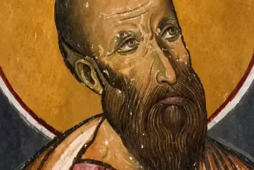 Apostle Paul At Panagia Tou Arakos, Detail Of The Face And Golden Halo