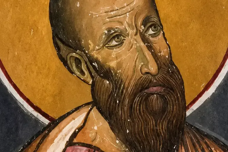 Apostle Paul At Panagia Tou Arakos, Detail Of The Face And Golden Halo