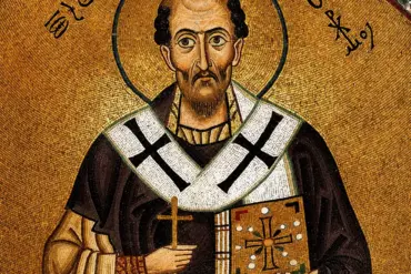 Saint Jean Chrysostome, Mosaïque D’osios Loukas, Art Byzantin.