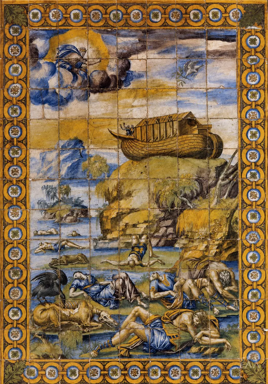 Masséot Abaquesne: Il Diluvio, Arte Ceramica 7 L'Arte Ceramica Di Abaquesne, Il Diluvio, L'Arca Su Un Pendio E Figure Sulla Costa