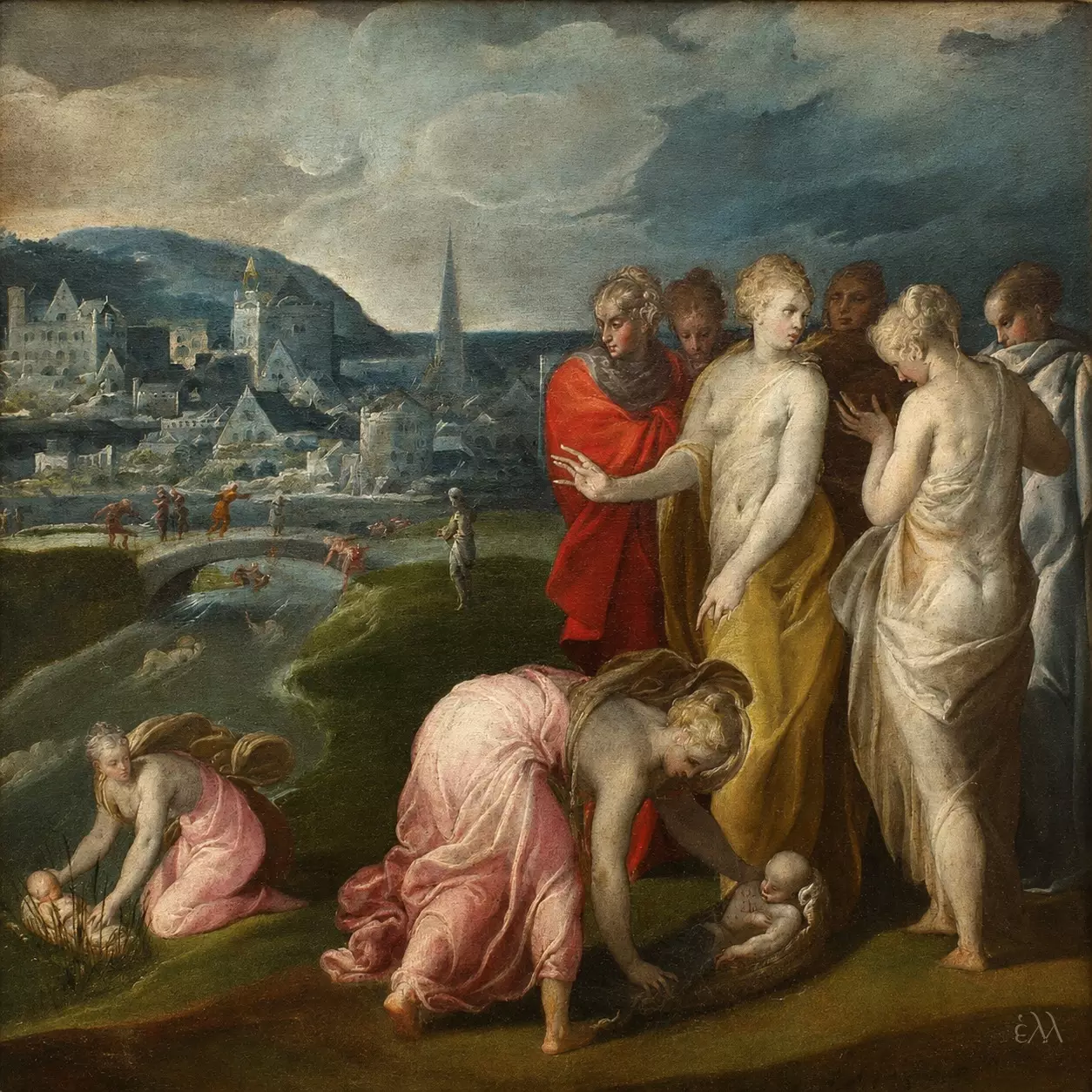 Niccolò Dell'Abbate: Moisés Salvo Das Águas 1 Mulheres Com Roupas Etéreas Resgatam Moisés. A Arte Maneirista Renascentista No Louvre.