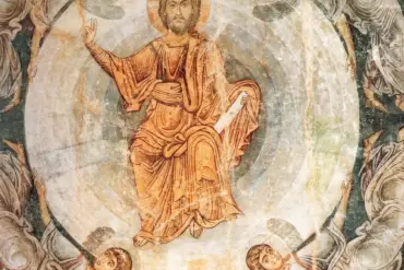 Ascension Of Christ In Ohrid With Christ In A Mandorla Supported By Four Angels