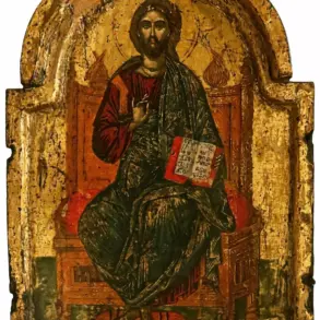 Christ Pantocrator Byzantine Icon Showing Enthroned Christ With An Open Gospel On A Gold Ground