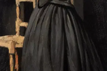 Giuseppe Abbati Portrait Of A Woman, Macchiaioli Oil Panel, Woman In Profile By A Chair