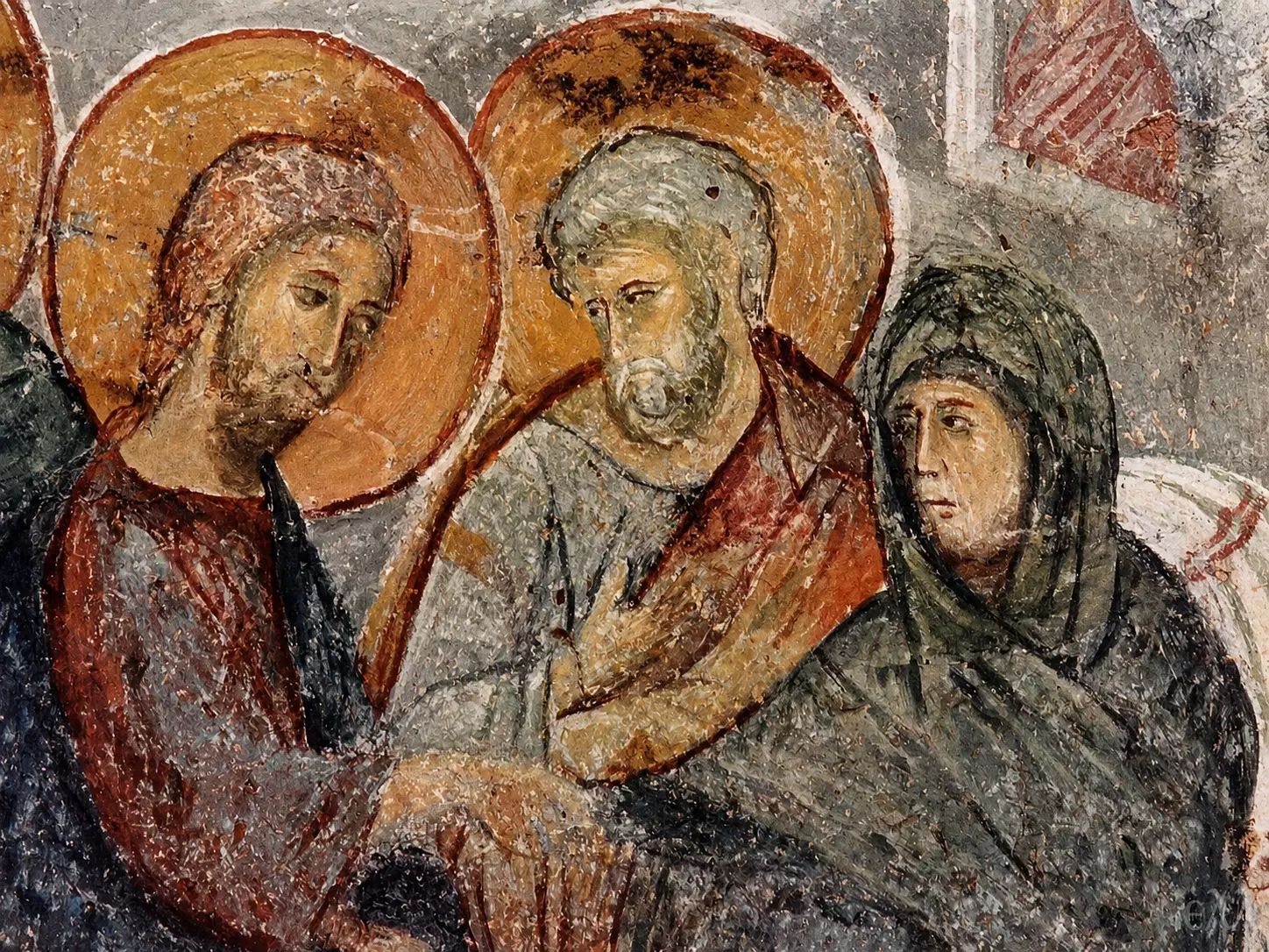 A Palaiologan Period Wall Painting, The Healing Of Peter'S Mother-In-Law Fresco, In The Hodegetria Church, Mistra.