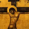 Détail D’une Icône Byzantine De La Crucifixion Montrant Le Visage Et Le Torse Du Christ
