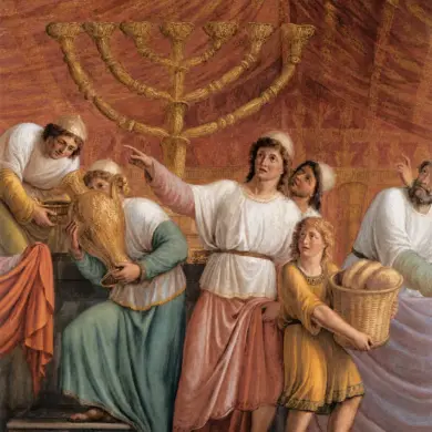 Luigi Ademollo The Menorah Fresco With Seven-Branched Candelabrum And Figures