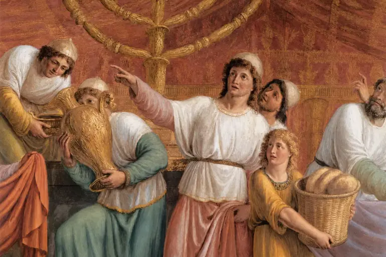 Luigi Ademollo The Menorah Fresco With Seven-Branched Candelabrum And Figures