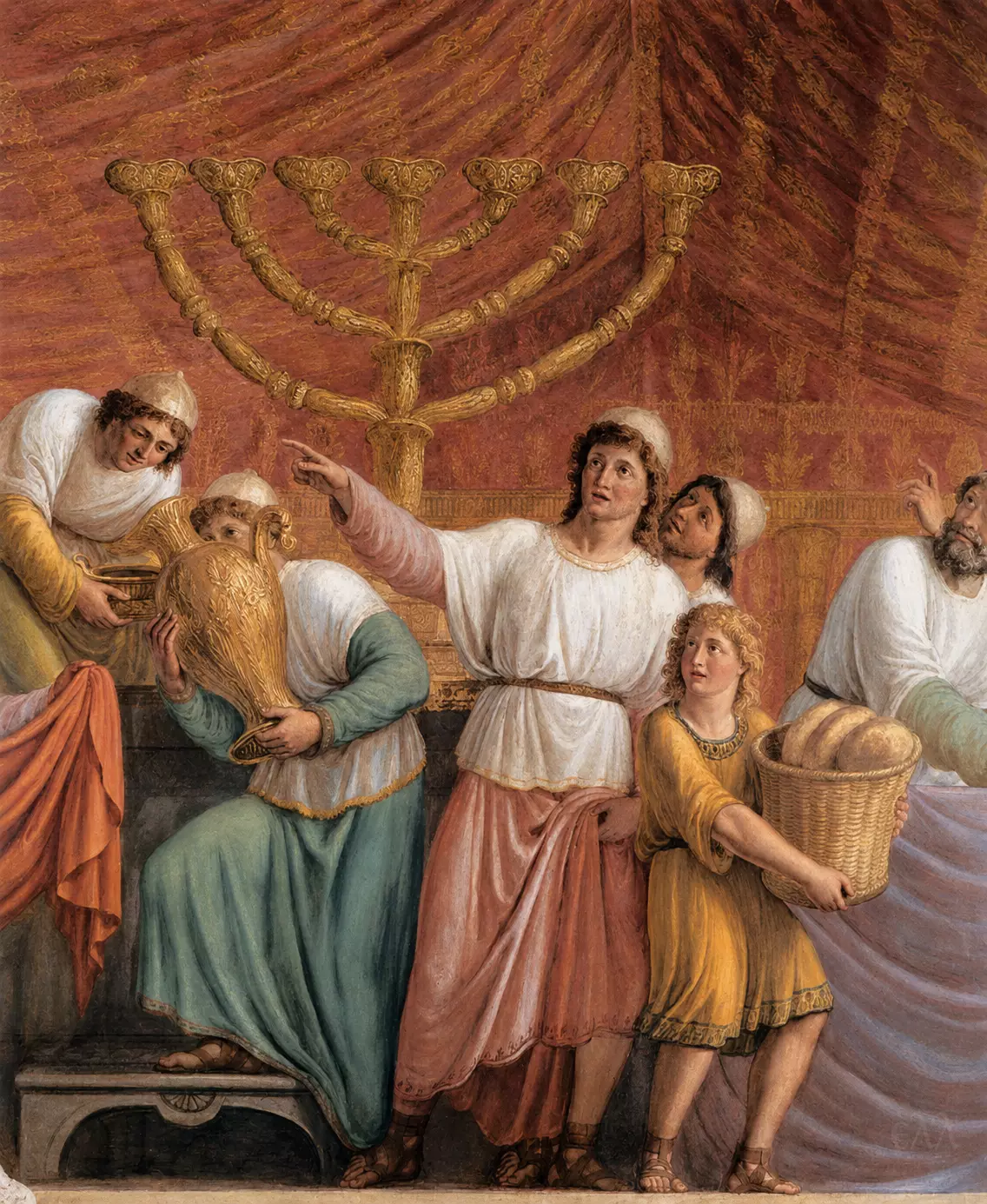Luigi Ademollo The Menorah Fresco With Seven-Branched Candelabrum And Figures