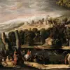 Niccolò Dell'Abate Stag Hunt With Riders, River And Courtly Figures In A Landscape