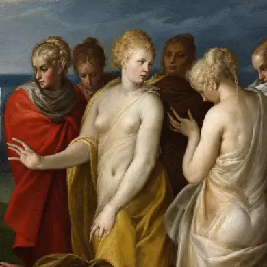 Moses Rescued From The Nile Detail Showing The Elegant Group Of Female Attendants