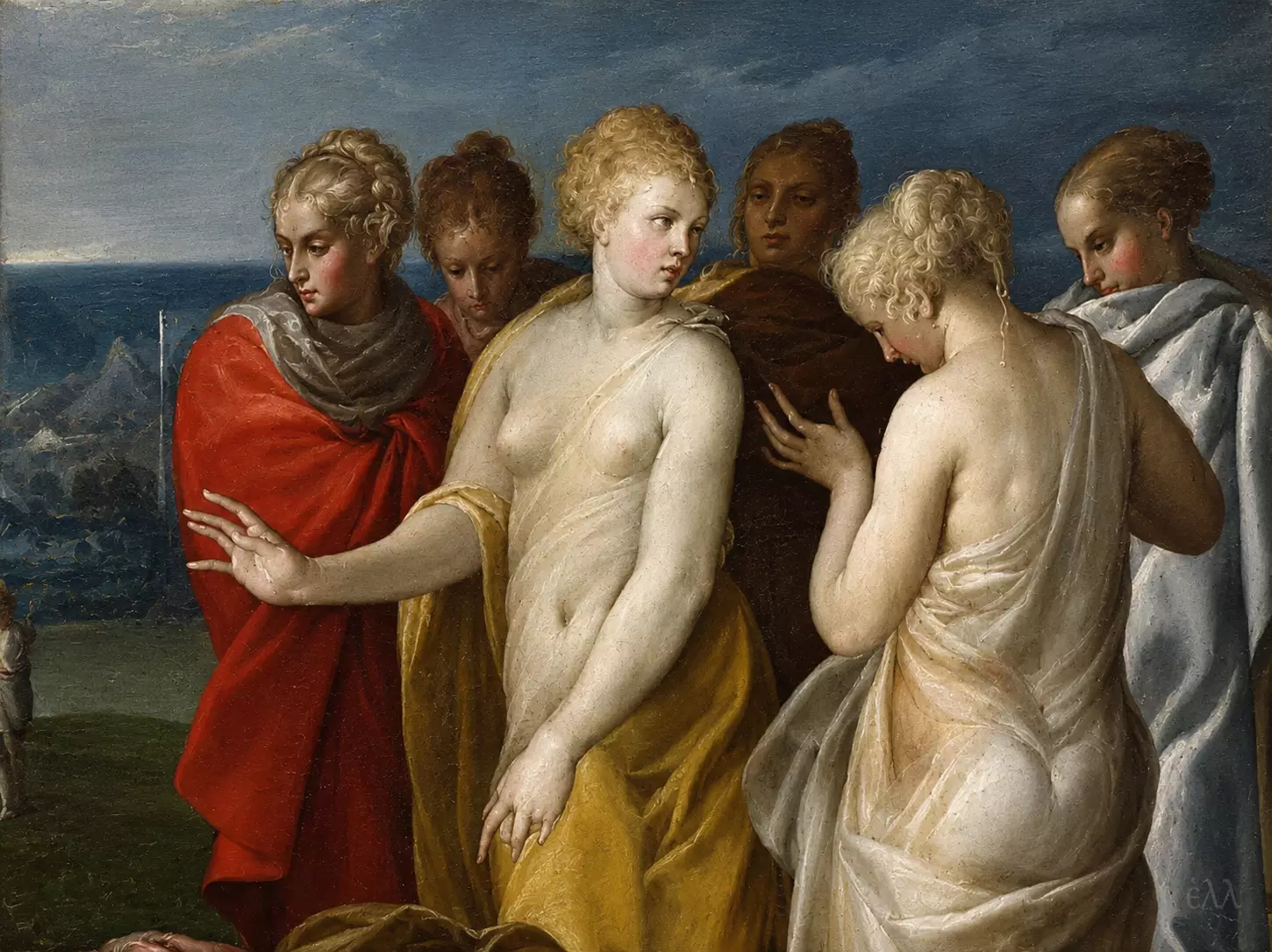 Moses Rescued From The Nile Detail Showing The Elegant Group Of Female Attendants