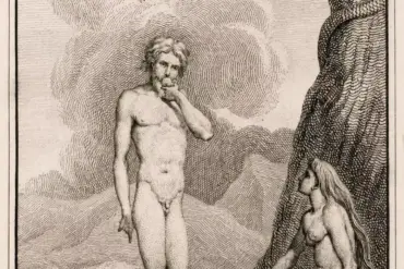 Nicolai Abildgaard Adam And Eve Engraving, Eve Seated Beneath The Serpent-Coiled Tree