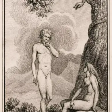 Nicolai Abildgaard Adam And Eve Engraving, Eve Seated Beneath The Serpent-Coiled Tree