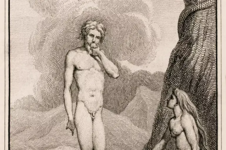 Nicolai Abildgaard Adam And Eve Engraving, Eve Seated Beneath The Serpent-Coiled Tree