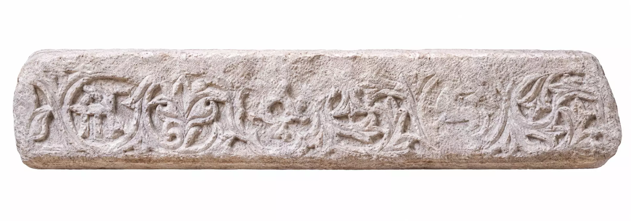 Palaeologan Marble Epistyle With Heart-Shaped Palmette And Acanthus Relief