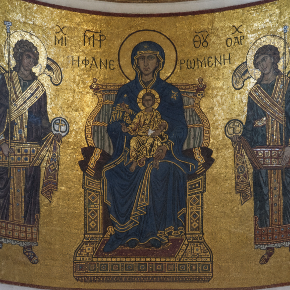 Panagia Faneromeni Mosaic With Theotokos, Christ, Michael And Gabriel In The Apse