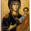 Panagia Hodegetria Icon Showing The Theotokos Holding The Blessing Christ Child