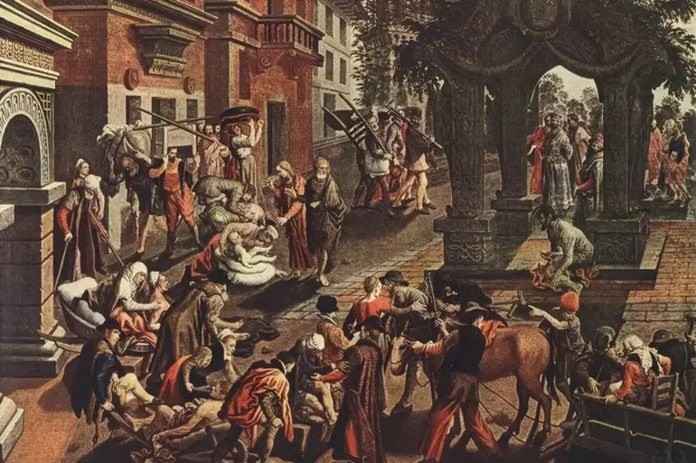 Pieter Aertsen Apostles Peter And John Depicting The Healing At The Beautiful Gate Amid A Crowded Urban Scene Of The Sick, Disabled And Poor.