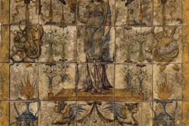 Piso Cerâmico Da Renascença Francesa, Masséot Abaquesne, Figura Feminina.