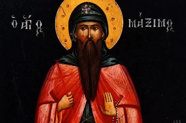 Icon Of Saint Maximos Kausokalybites, Half-Length Portrait Against A Dark Ground