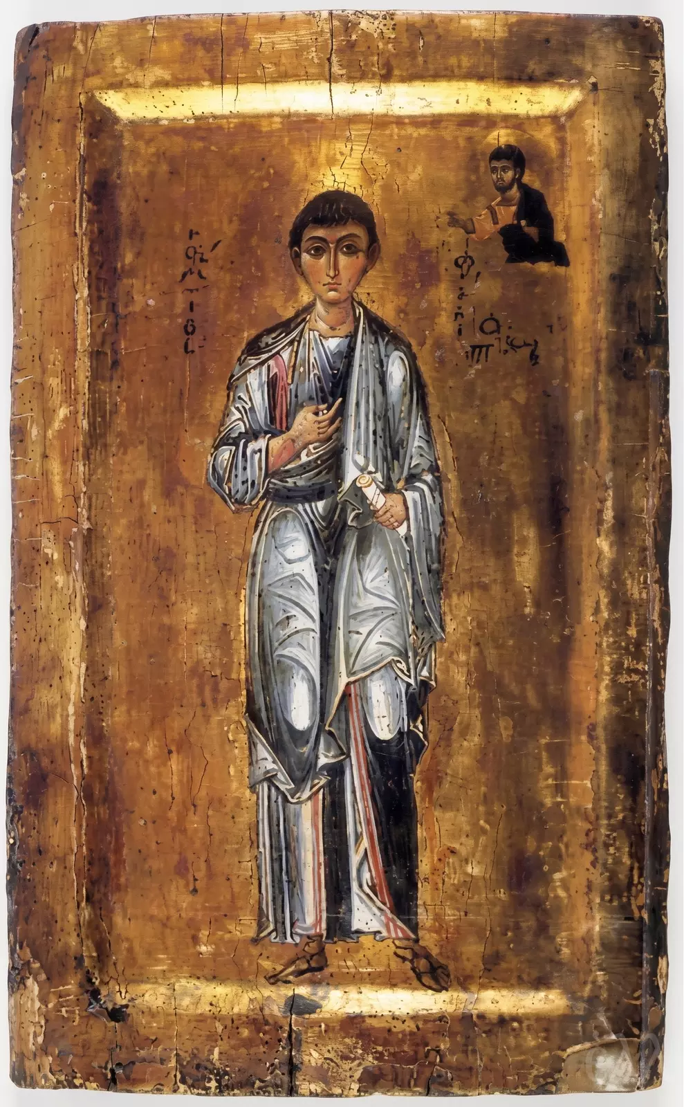 Saint Philip Sinai Icon Showing The Full-Length Apostle And Blessing Christ On Gold
