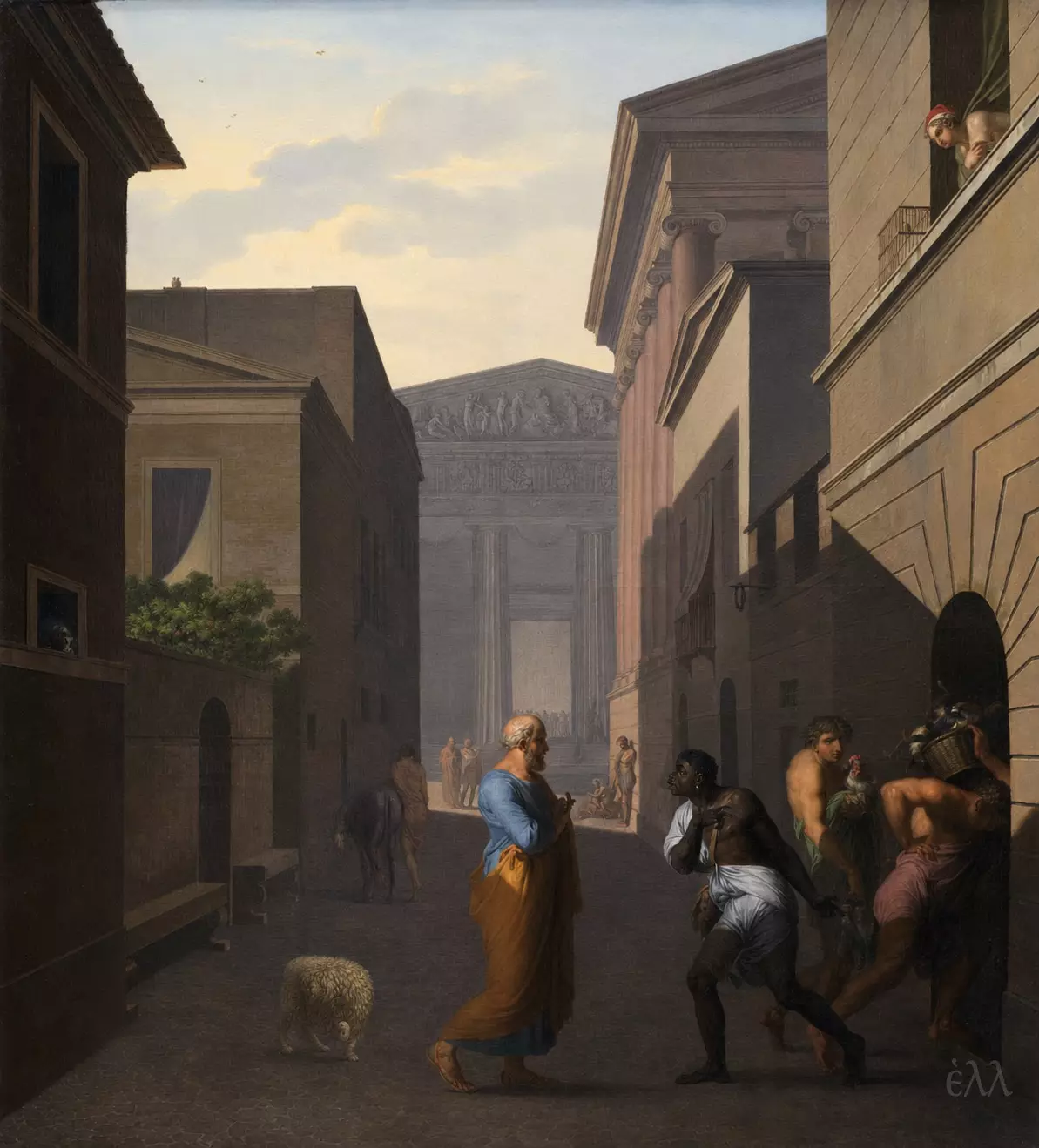 Simon And Sosias On A Roman Road, A Neoclassical Work By Abildgaard