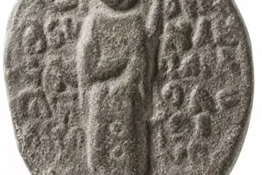 Reverse Of Theodora Doukaina Palaiologina Lead Seal With Crowned Empress And Inscription
