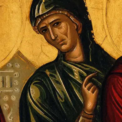 Theophanes Strelitzas Presentation Of Christ Icon, Detail Of The Prophetess Anna