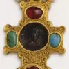 Vatopedi Pectoral Cross With A Dark Jasper Cameo Of Christ, Pearls And Gemstones